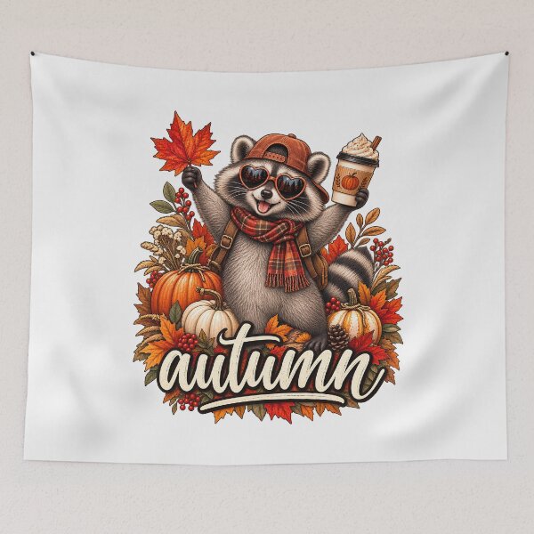 Item preview, Autumn Raccoon Pumpkin Latte Shirt, Tis The Season Raccoon Shirt, Cute Autumn Animal Shirt, Pumpkin Spice Shirt, Fall Shirt designed and sold by greatmar1.