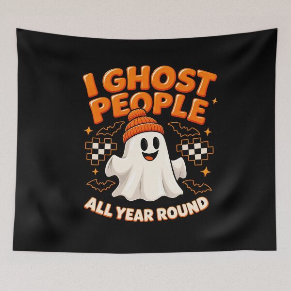 Item preview, I Ghost People All Year Round - Cute Spooky Ghost Introvert Humor designed and sold by Final Chance Designs⭐️⭐️⭐️⭐️⭐️.