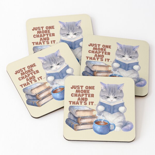 Item preview, Book Lover Cat – Books, Coffee & Cozy Vibes designed and sold by OLYUS.