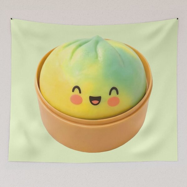 Item preview, Greenish Yellow Dumpling in Steamer Kawaii Toy designed and sold by EmeraldeaArt.