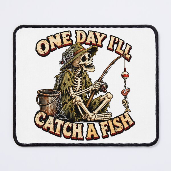 Item preview, Funny Skeleton Fishing Vintage Design designed and sold by Fishing iq.