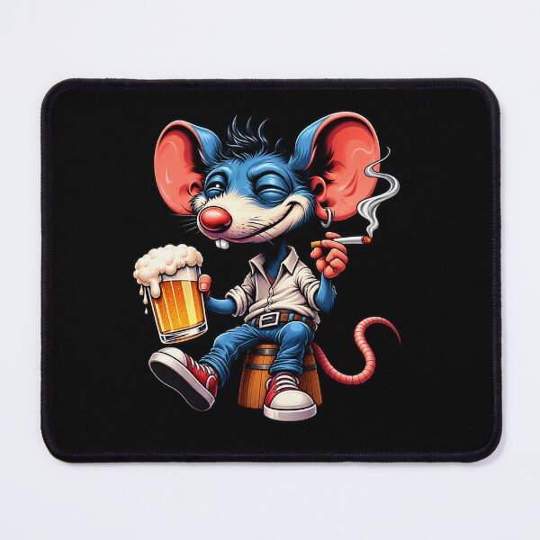 Item preview, Funny Beer Drinking Mouse Cartoon | Pub Lover, Bar Humor & Party Animal Design designed and sold by GarnerSupplyCo.