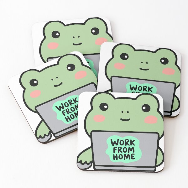 Item preview, Cute Frog Working From Home – Funny Remote Work Design designed and sold by GoldenSparkleShop.