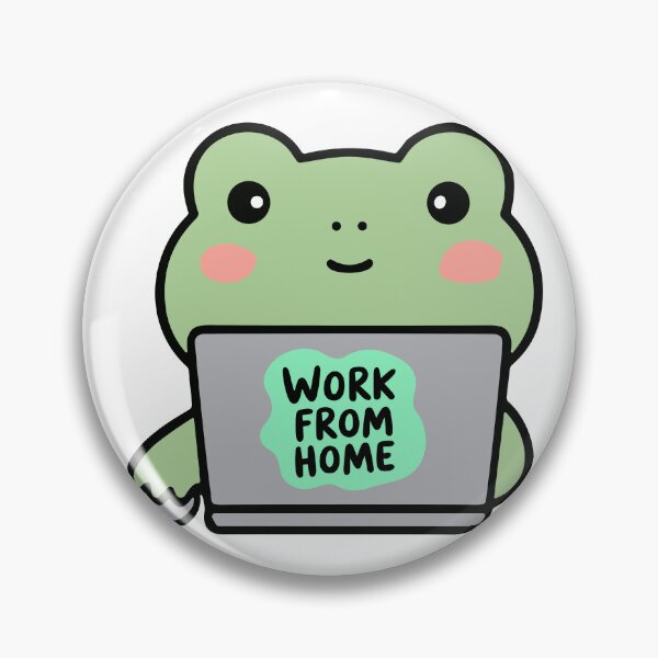 Item preview, Cute Frog Working From Home – Funny Remote Work Design designed and sold by GoldenSparkleShop.