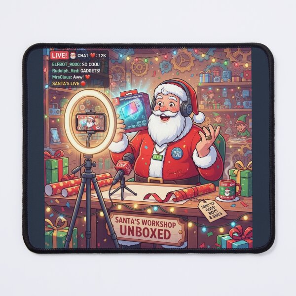 Item preview, Santa Claus Influencer Unboxing Video Funny Christmas designed and sold by SmartPuns.