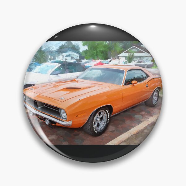 Item preview, 1970 Vitamin C Orange Plymouth Hemi Cuda Classic Mopar Muscle Car Art designed and sold by RichFrancoCars.