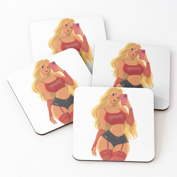 Item preview, Y2K E-Girl Mirror Selfie Blonde Girl - Retro 90s Cartoon Style designed and sold by  Hollow Moon Studios..