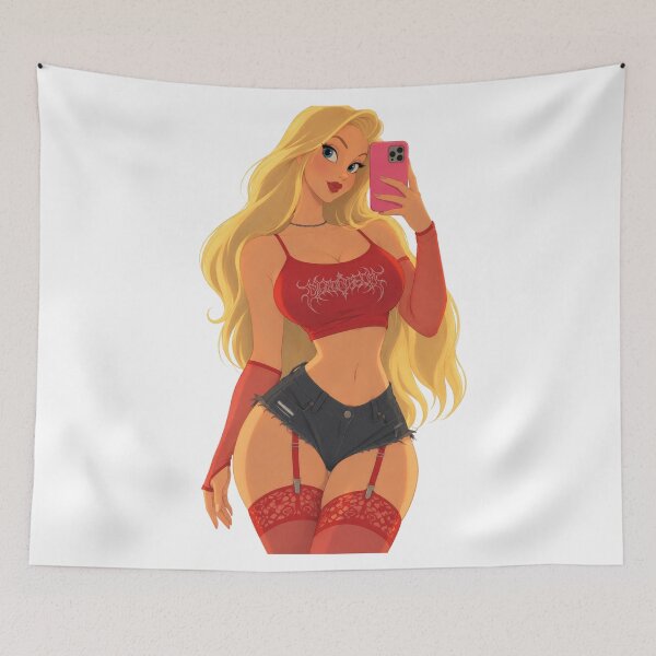 Item preview, Y2K E-Girl Mirror Selfie Blonde Girl - Retro 90s Cartoon Style designed and sold by  Hollow Moon Studios..