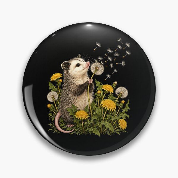 Item preview, Opossum in Dandelion Meadow Whimsical Wildlife Art designed and sold by ROUX-ART.