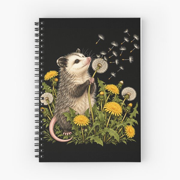 Item preview, Opossum in Dandelion Meadow Whimsical Wildlife Art designed and sold by ROUX-ART.