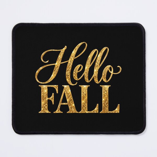 Item preview, Hello Fall Gold Glitter Typography Autumn Greeting designed and sold by ROUX-ART.