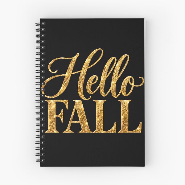 Item preview, Hello Fall Gold Glitter Typography Autumn Greeting designed and sold by ROUX-ART.