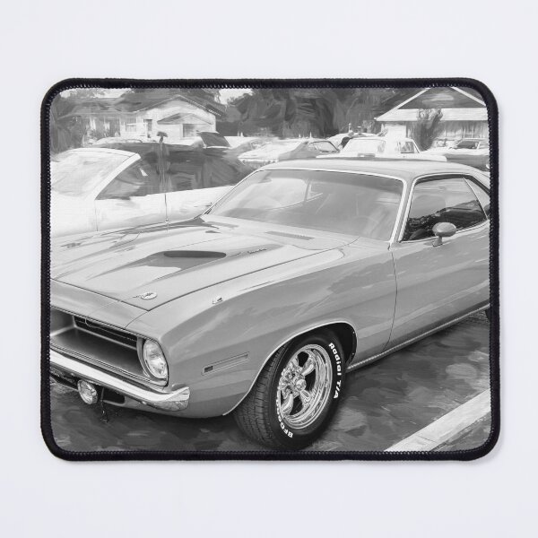 Item preview, 1970 Vitamin C Orange Plymouth 340 Hemi Cuda Classic Mopar Muscle Car Art designed and sold by RichFrancoCars.