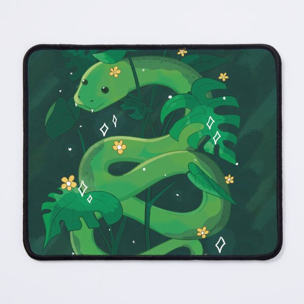 Item preview, Green snake in monstera designed and sold by Lisrolight.