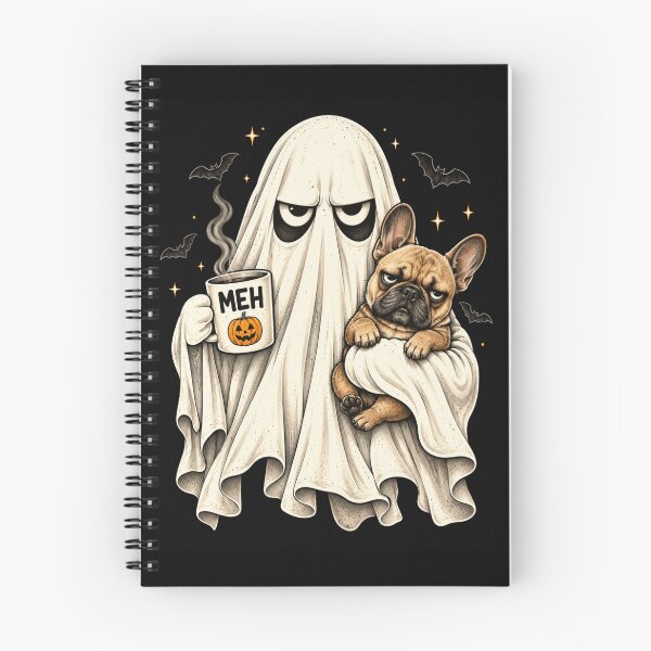 Item preview, ghost halloween haunted dog with spooky pumpkin mug designed and sold by ROUX-ART.