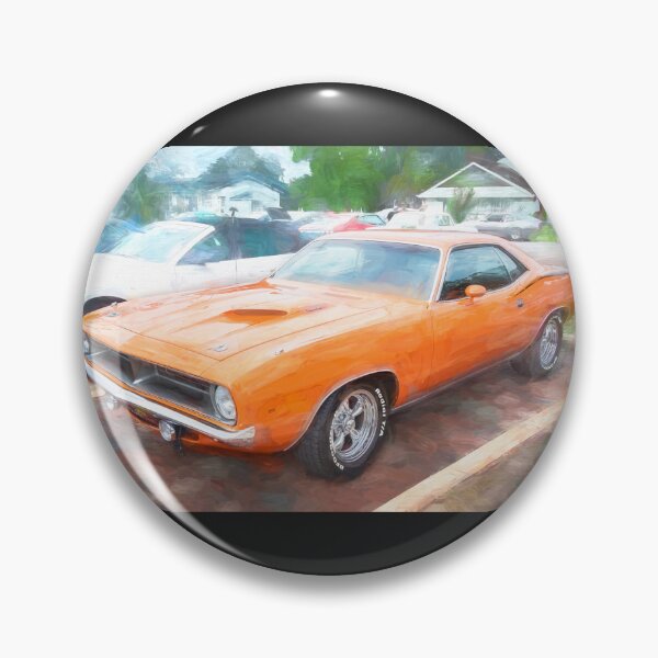 Item preview, 1970 Vitamin C Orange Plymouth 340 Hemi Cuda Classic Mopar Muscle Car Art designed and sold by RichFrancoCars.