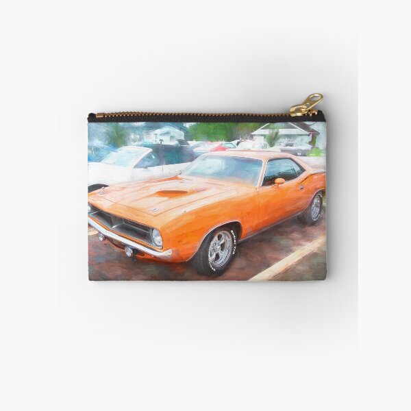 Item preview, 1970 Vitamin C Orange Plymouth 340 Hemi Cuda Classic Mopar Muscle Car Art designed and sold by RichFrancoCars.
