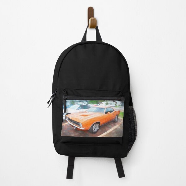 Item preview, 1970 Vitamin C Orange Plymouth 340 Hemi Cuda Classic Mopar Muscle Car Art designed and sold by RichFrancoCars.
