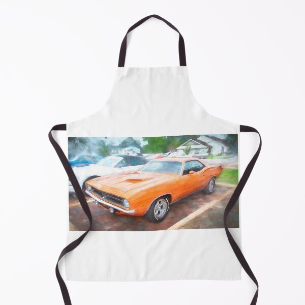 Item preview, 1970 Vitamin C Orange Plymouth 340 Hemi Cuda Classic Mopar Muscle Car Art designed and sold by RichFrancoCars.
