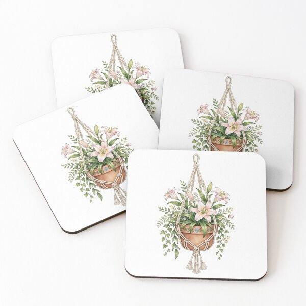 Item preview, Soft Lily Hanging Planter Storybook Cottagecore designed and sold by RareBotanical .