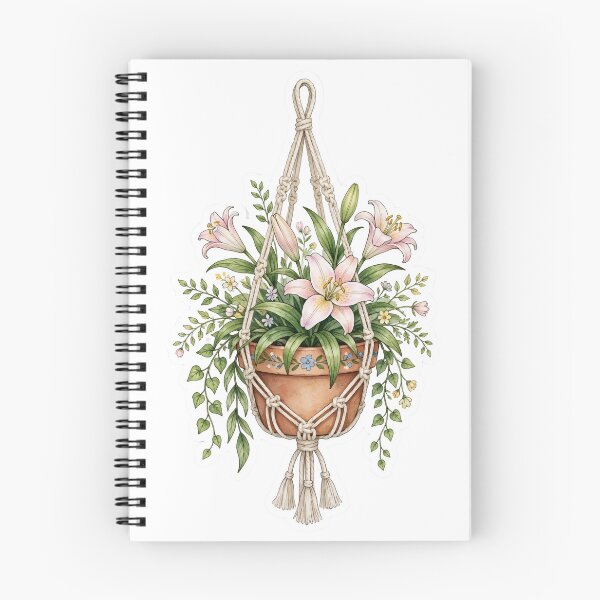 Item preview, Soft Lily Hanging Planter Storybook Cottagecore designed and sold by RareBotanical .