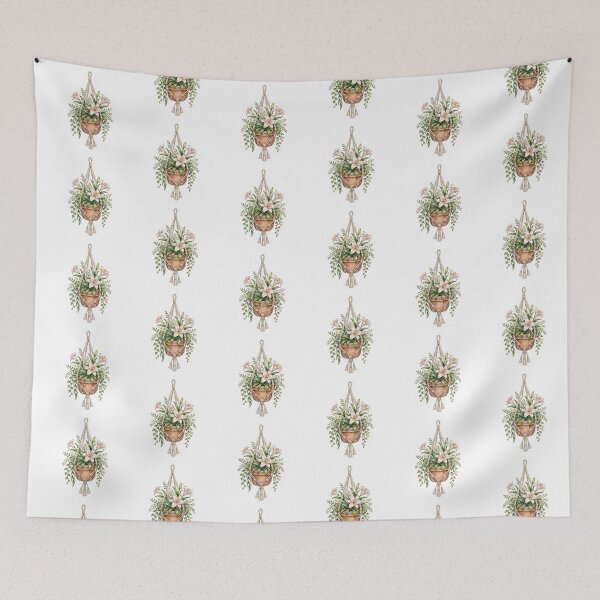 Item preview, Soft Lily Hanging Planter Storybook Cottagecore designed and sold by FineLineBotanical .