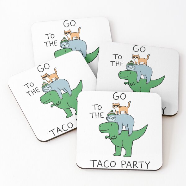 Item preview, Go To The Taco Party Dinosaur Sloth Cat Stack designed and sold by Amir Faysal.