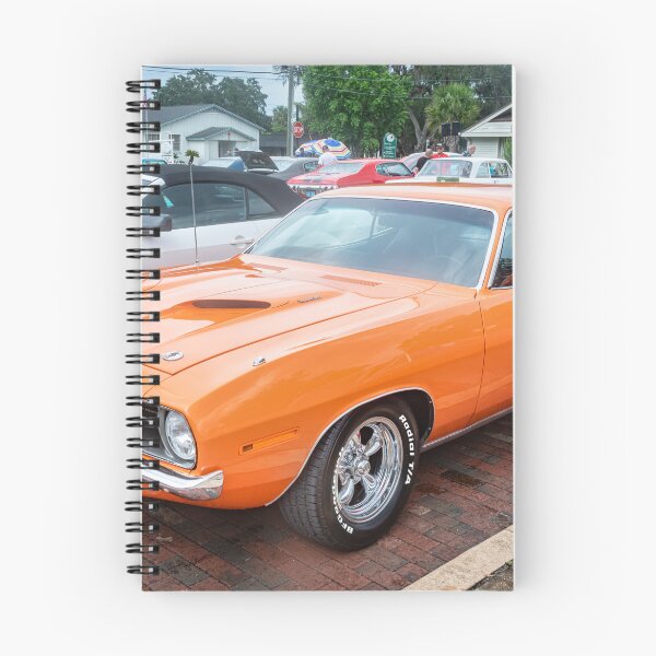 Item preview, 1970 Vitamin C Orange Plymouth 340 Hemi Cuda Classic Mopar Muscle Car Art designed and sold by RichFrancoCars.