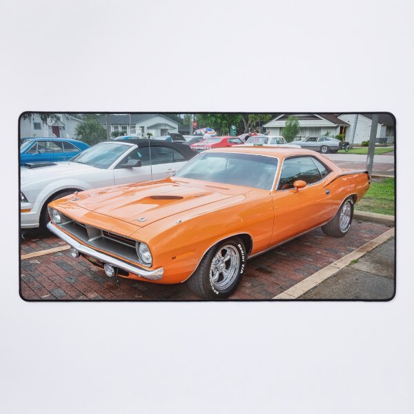 Item preview, 1970 Vitamin C Orange Plymouth 340 Hemi Cuda Classic Mopar Muscle Car Art designed and sold by RichFrancoCars.