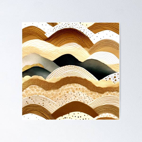 Item preview, Boho Caramel, Cream, And Earthtones Decorative Wavy Pattern designed and sold by DEC02.