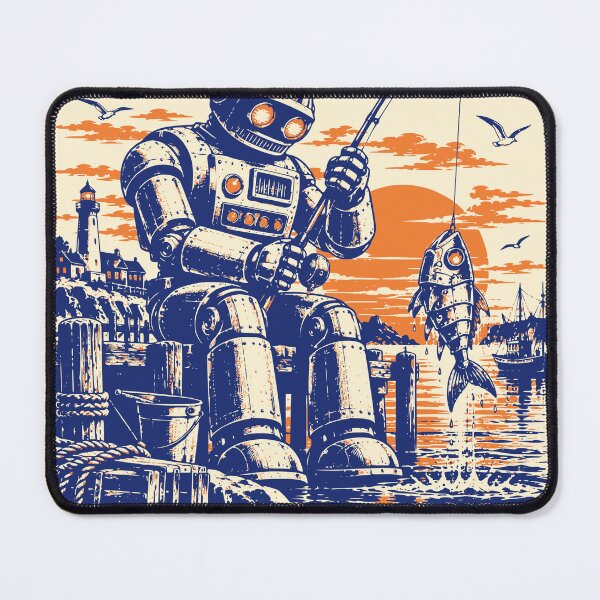 Item preview, Gone Fishing Still Operational Robot Fisherman Art designed and sold by 89shirts.