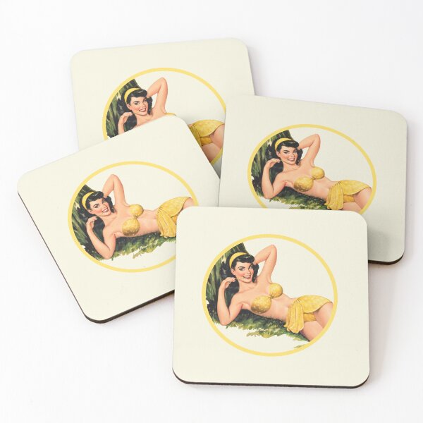 Item preview, Vintage Pin-up Girl Camila in a yellow bikini designed and sold by Cocoshuka Studio.