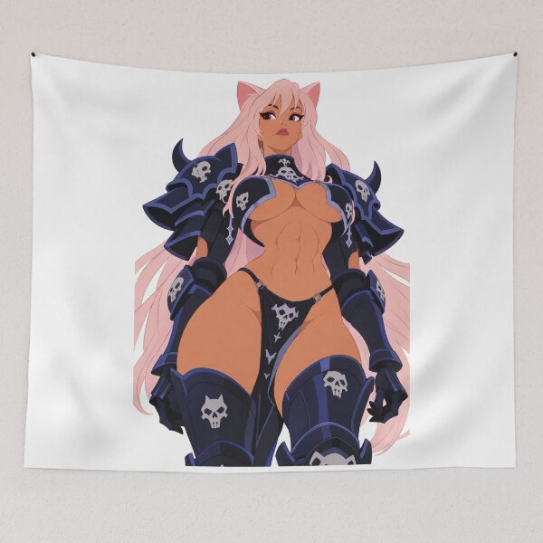 Item preview, Anime Catgirl Knight Dark Armor Fantasy - Retro 90s Cartoon Style designed and sold by Hollow Moon Studios..
