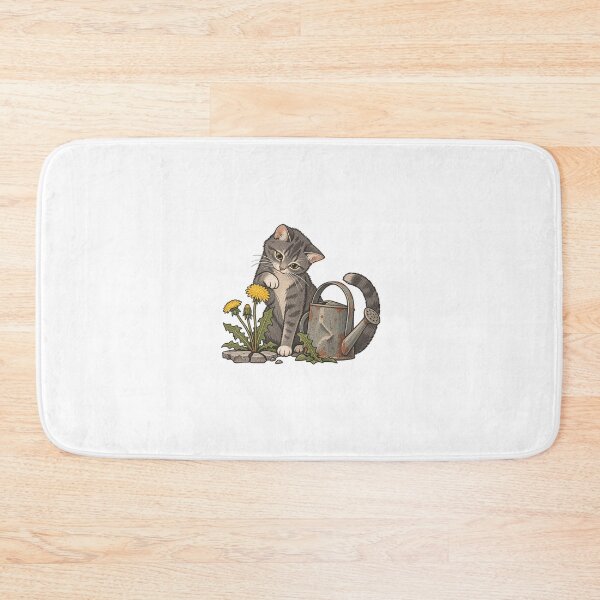 Item preview, Cottagecore Garden Cat with Dandelions and Watering Can designed and sold by DmaarGroup.