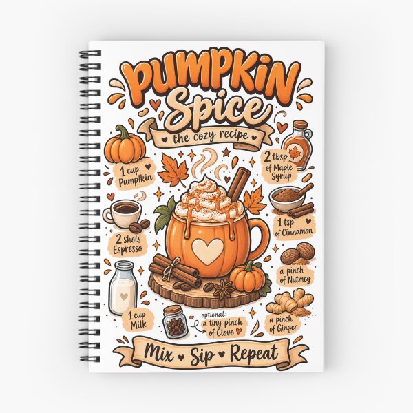 Item preview, Pumpkin Spice – Cozy Fall Latte Recipe designed and sold by LittleGinnyArt.