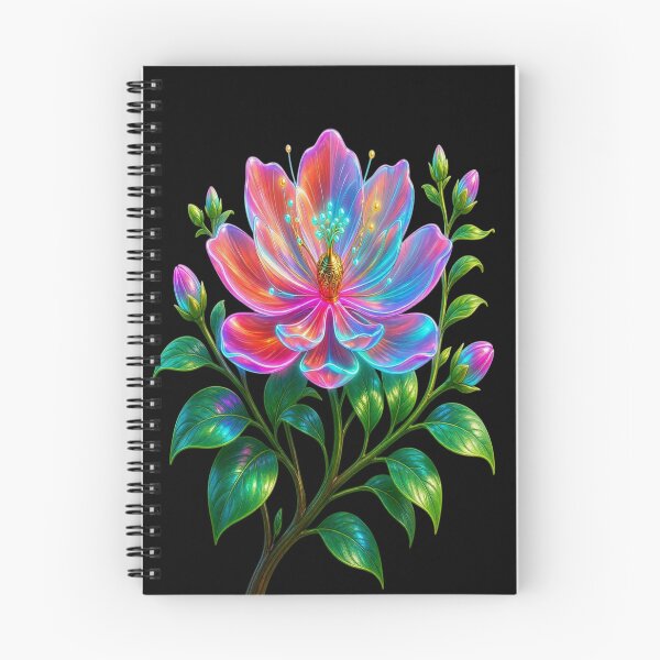Item preview, Holographic Neon Fantasy Blossom - Vibrant Psychedelic Floral Art designed and sold by Breezes-of-Ida.