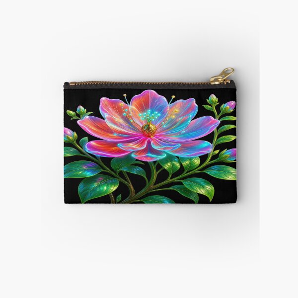 Item preview, Holographic Neon Fantasy Blossom - Vibrant Psychedelic Floral Art designed and sold by Breezes-of-Ida.