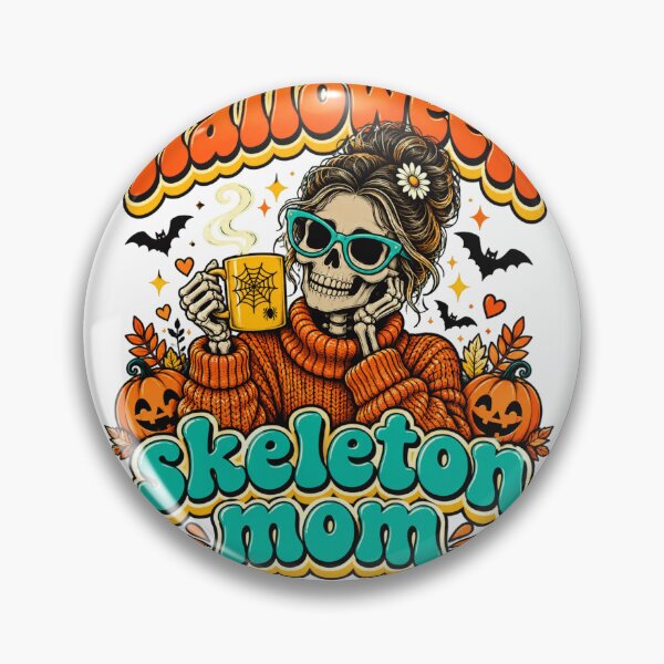 Item preview, Halloween Skeleton Mom with Pumpkin Mug and Sunglasses designed and sold by ROUX-ART.