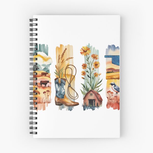 Item preview, Oklahoma Ranch Watercolor – Cowboy Boots & Wildflowers designed and sold by Marie Gems.
