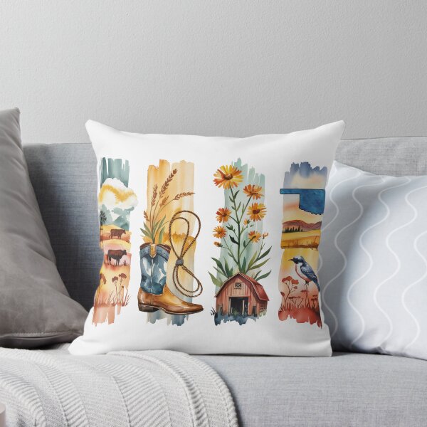 Item preview, Oklahoma Ranch Watercolor – Cowboy Boots & Wildflowers designed and sold by Marie Gems.