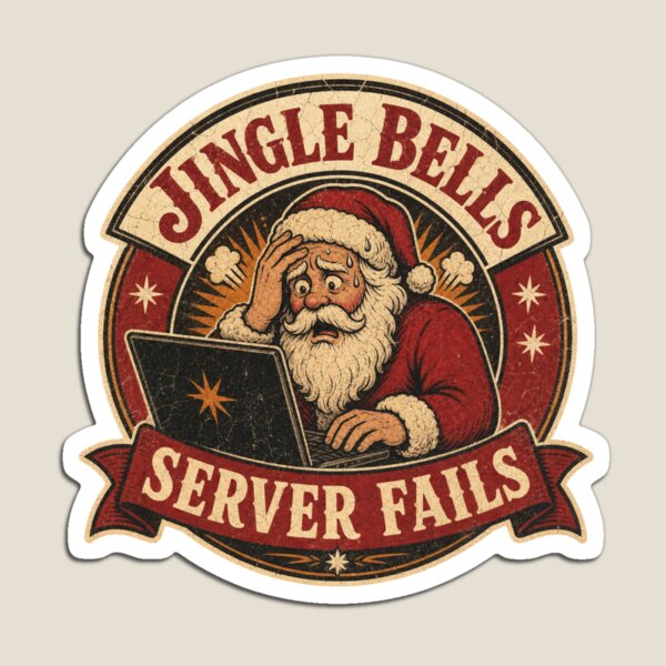 Item preview, Jingle Bells Server Fails – Funny Christmas IT Sysadmin Shirt designed and sold by JDR Tees.