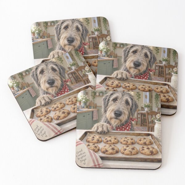 Item preview, Irish Wolfhound Admiring Chocolate Chip Cookies designed and sold by Maria Dryfhout.
