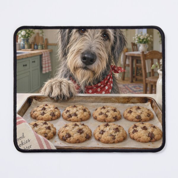 Item preview, Irish Wolfhound Admiring Chocolate Chip Cookies designed and sold by Maria Dryfhout.