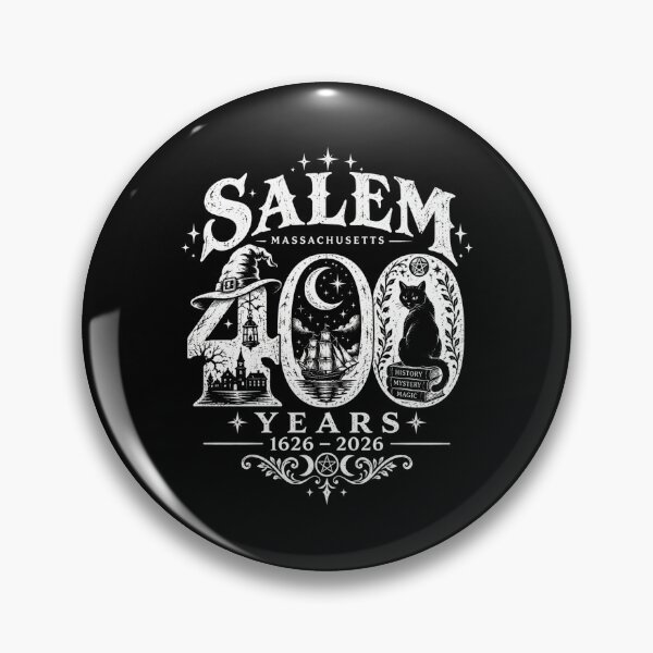 Item preview, salem 200 years vintage witch history black cat art designed and sold by ROUX-ART.