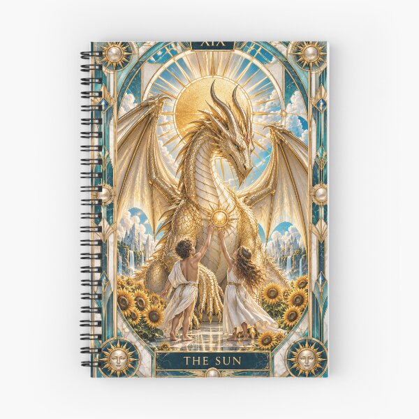 Item preview, The sun, tarot card with golden dragon designed and sold by saranagliccuris.