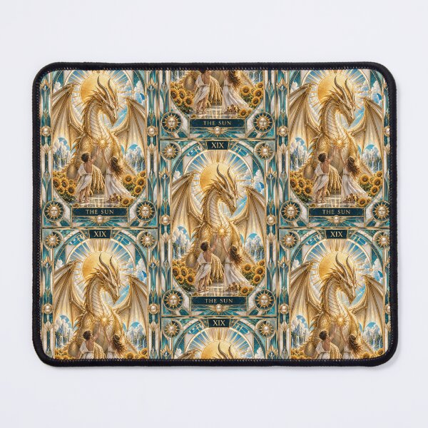 Item preview, The sun, tarot card with golden dragon designed and sold by saranagliccuris.