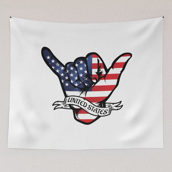 Item preview, Usa Shaka Hand Flag designed and sold by IrinaRamey.