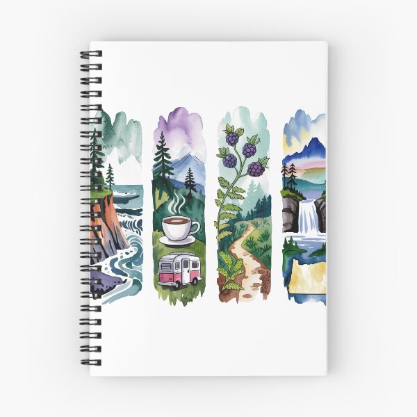 Item preview, Oregon Pacific Watercolor – Waterfalls, Coast & Marionberries designed and sold by Marie Gems.