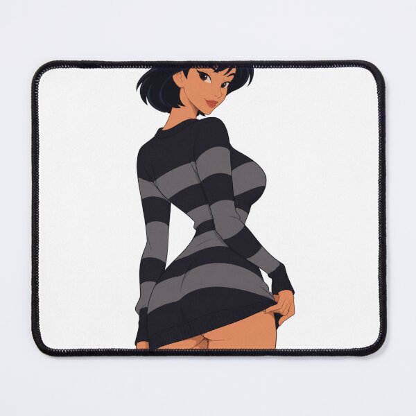 Item preview, Goth E-Girl Striped Sweater Brunette - Retro 90s Cartoon Style designed and sold by Hollow Moon Studios..