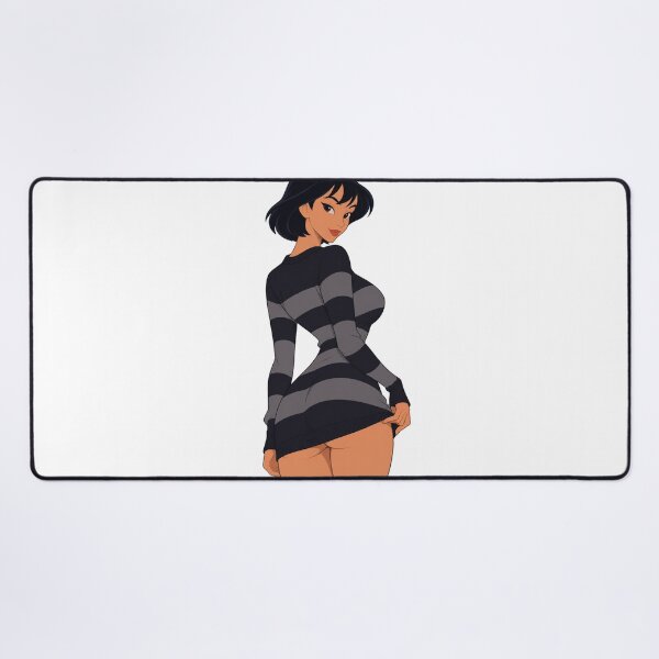 Item preview, Goth E-Girl Striped Sweater Brunette - Retro 90s Cartoon Style designed and sold by  Hollow Moon Studios..